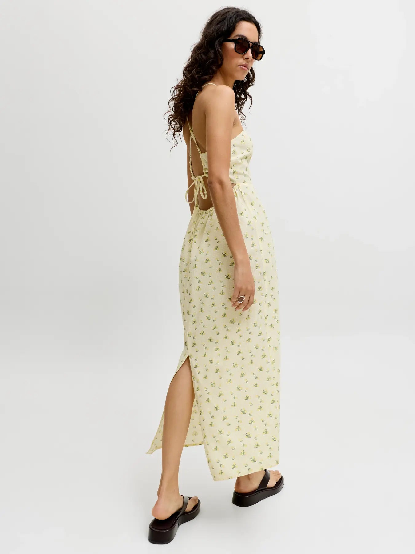 JJXX ANIKA OPEN BACK MIDI DRESS - SUNLIGHT