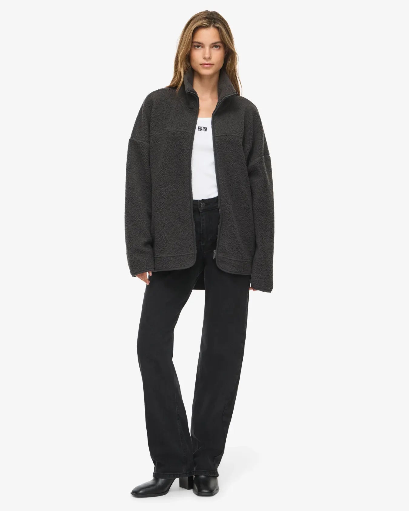 NM COZY SHERPA ZIP JACKET - OBSIDIAN