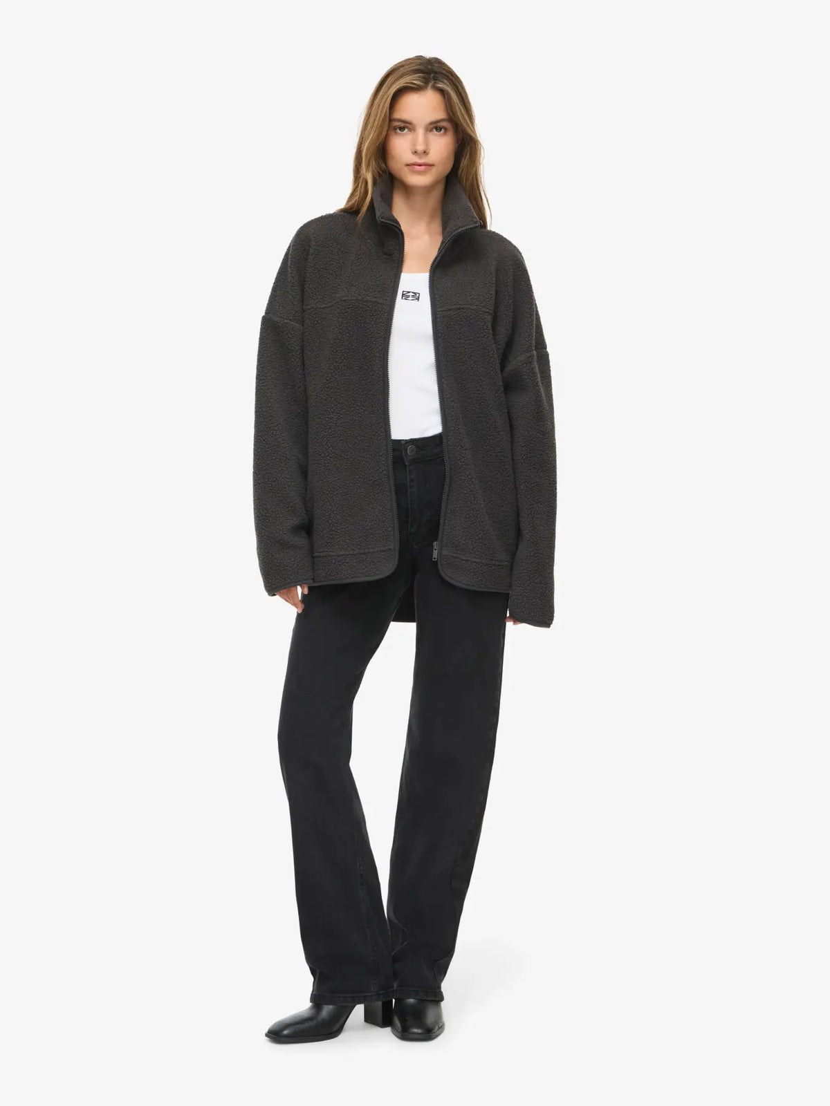 NM COZY SHERPA ZIP JACKET - OBSIDIAN