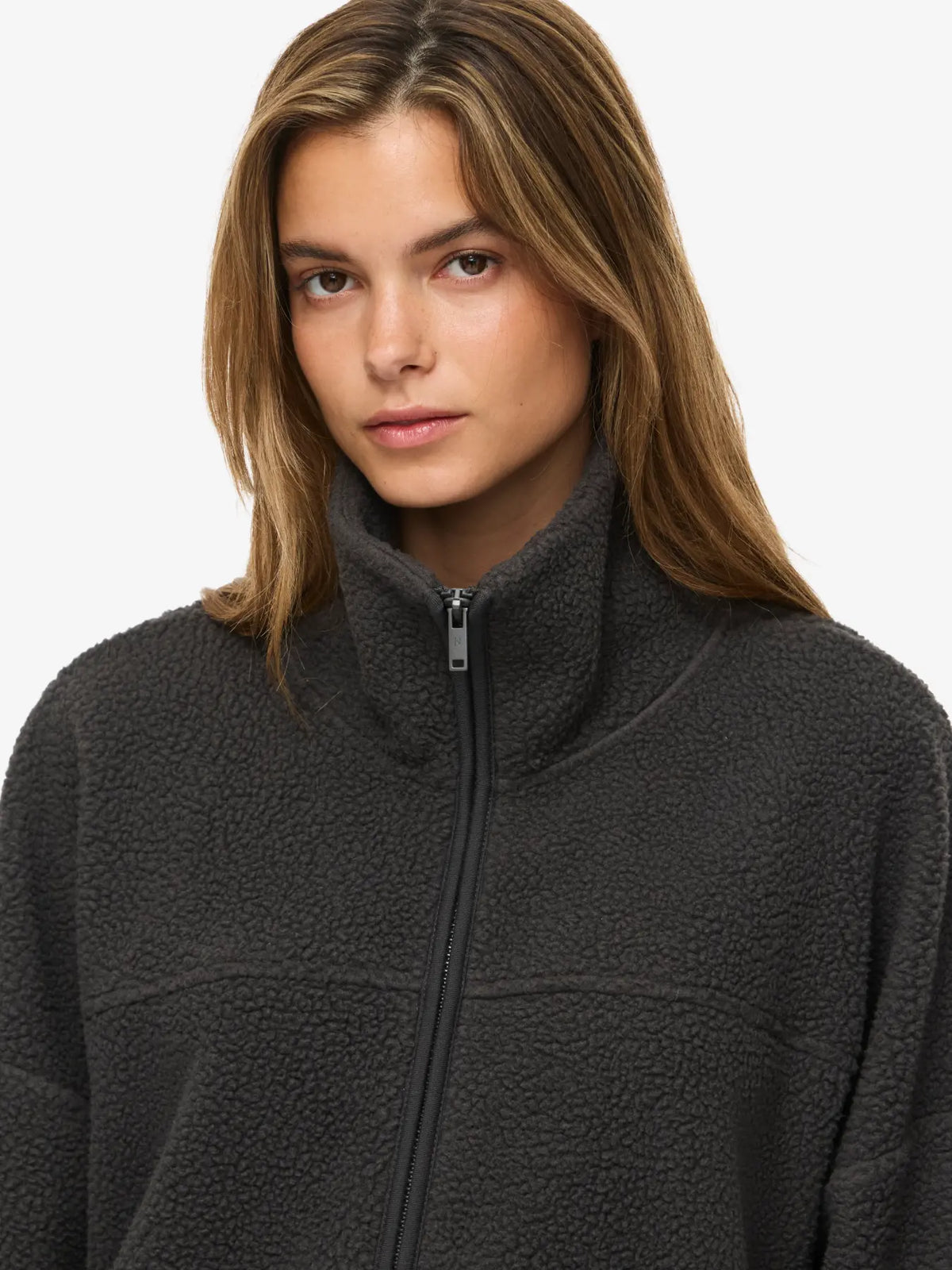 NM COZY SHERPA ZIP JACKET - OBSIDIAN