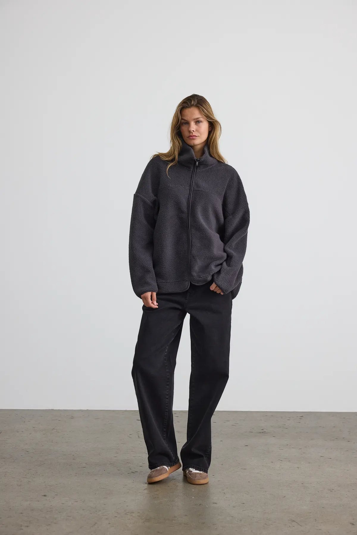 NM COZY SHERPA ZIP JACKET - OBSIDIAN