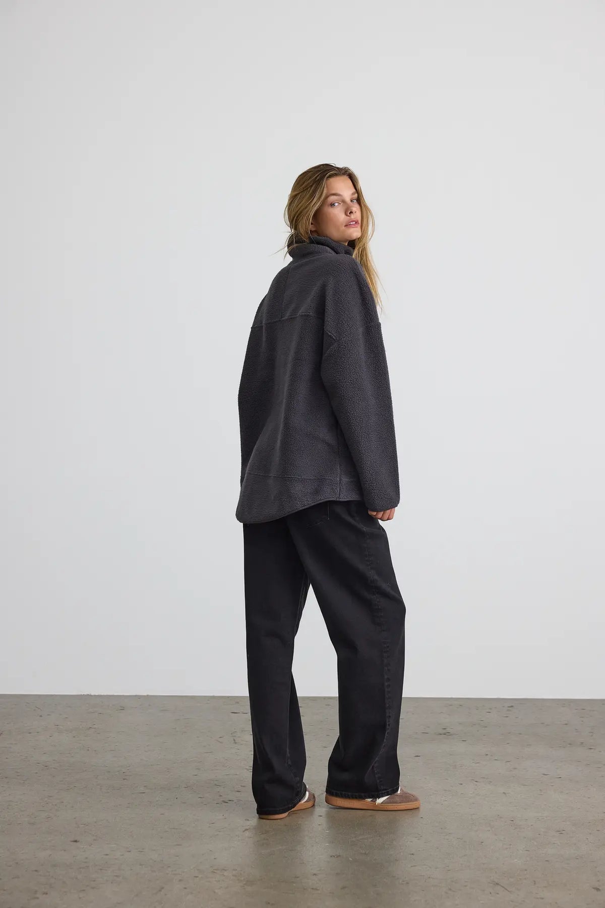 NM COZY SHERPA ZIP JACKET - OBSIDIAN