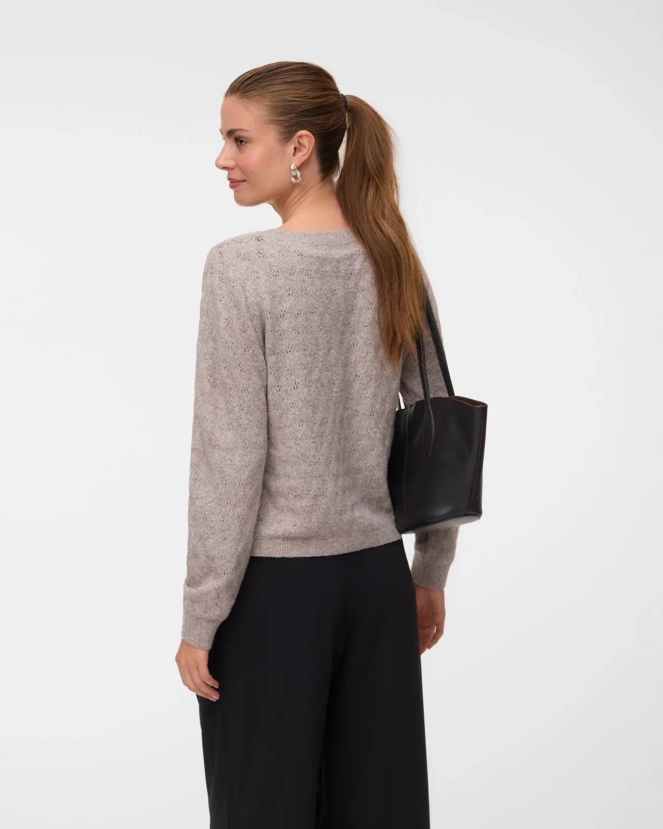 VM DOFFY OPEN STITCH LS CARDIGAN - MOON ROCK