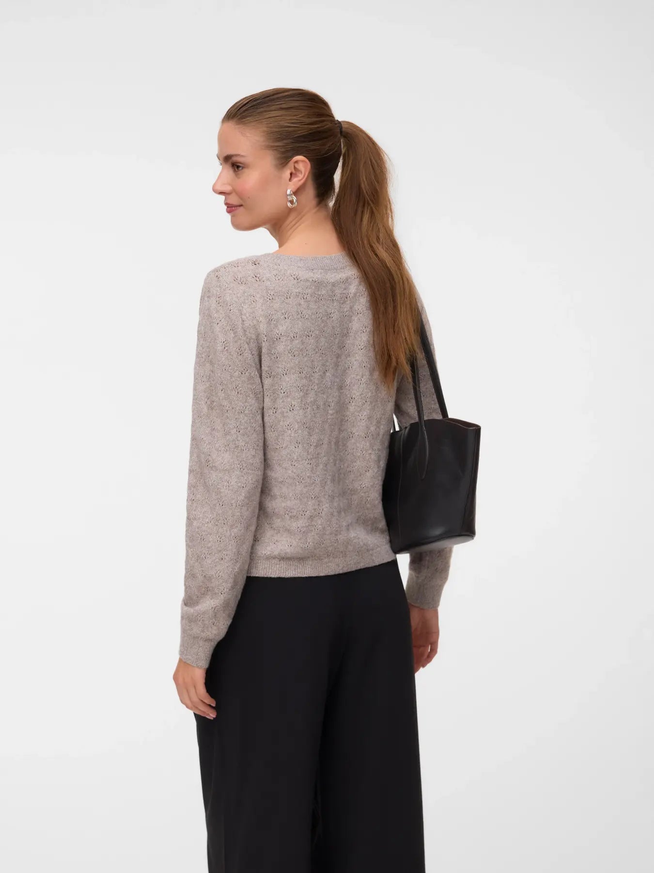 VM DOFFY OPEN STITCH LS CARDIGAN - MOON ROCK