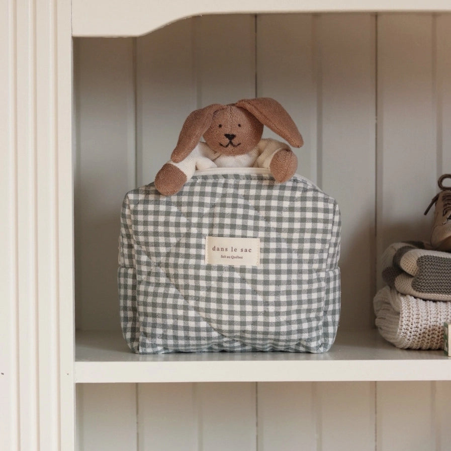 DLS ORGANIC COTTON QUILTED POUCH - SAGE