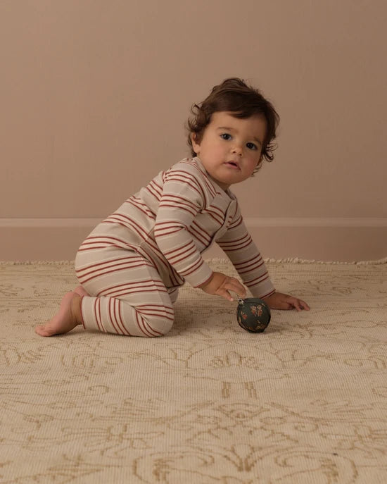 RYLEE + CRU ORGANIC ONESIE PAJAMAS - HOLIDAY STRIPE