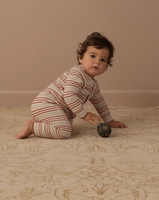 RYLEE + CRU ORGANIC ONESIE PAJAMAS - HOLIDAY STRIPE