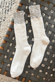 LE BON SHOPPE COLOUR BLACK COTTAGE SOCKS - WHITE /GREY