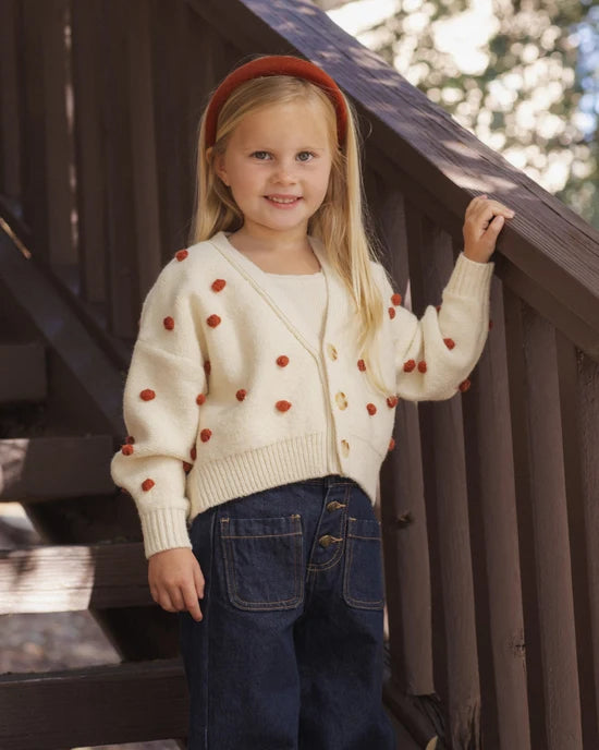 RYLEE + CRU BOBBLE CARDIGAN - RUBY