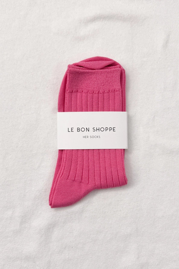 LE BON SHOPPE HER SOCKS - BRIGHT PINK