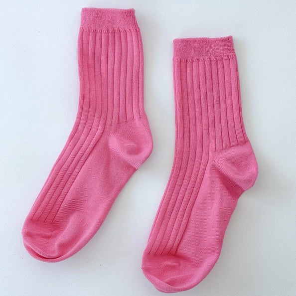 LE BON SHOPPE HER SOCKS - BRIGHT PINK