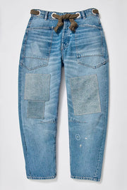 FREE PEOPLE MOXIE PULL - ON BARREL JEANS - TRUEST BLUE