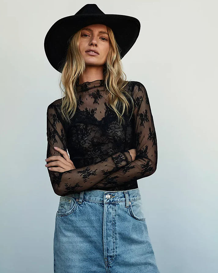 FREE PEOPLE LADY LUX LAYERING TOP - BLACK