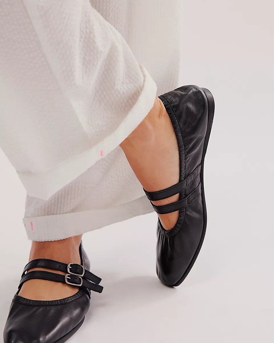 FREE PEOPLE GEMINI BALLET FLAT - BLACK