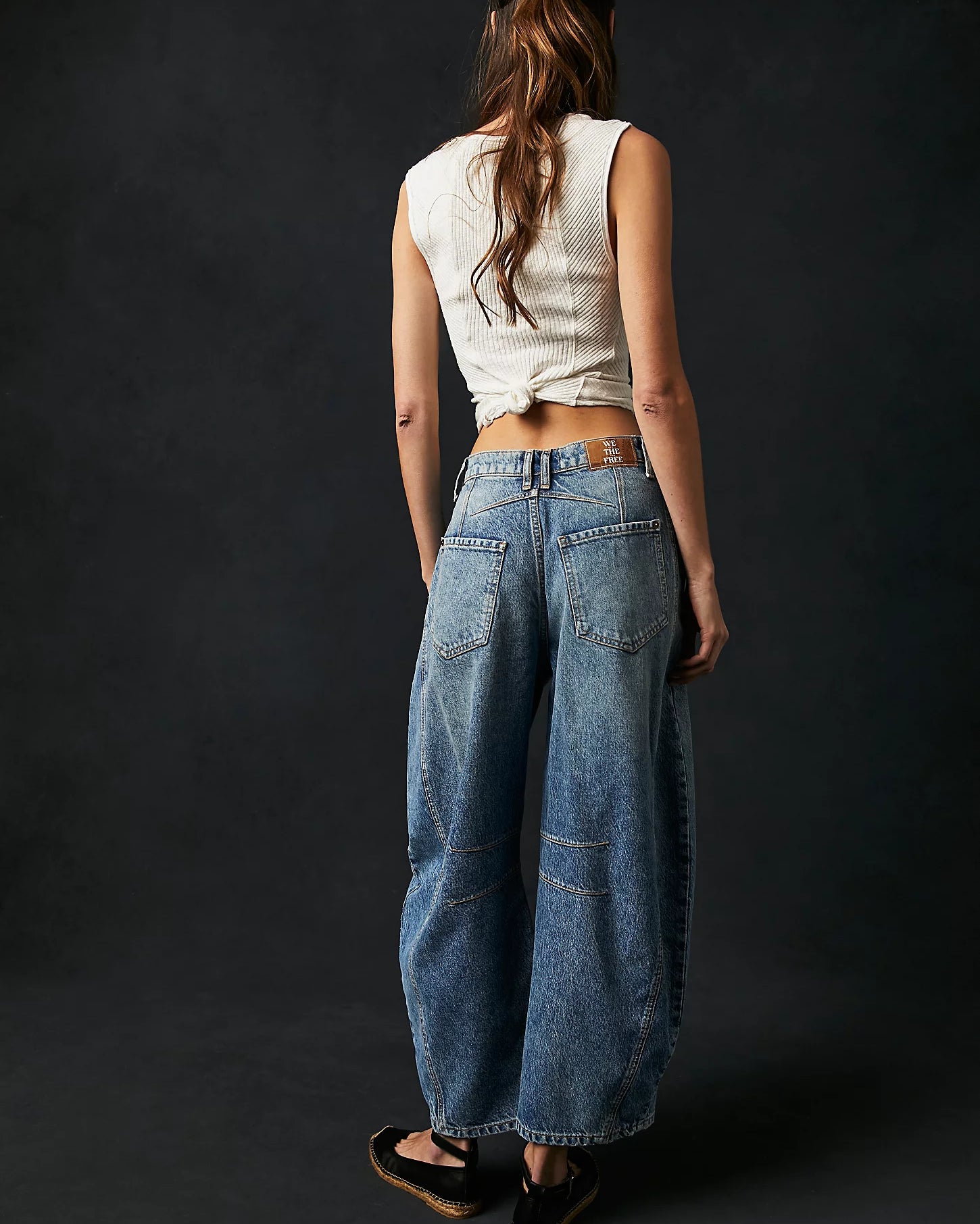 FREE PEOPLE GOOD LUCK BARREL PANT - ULTRA LIGHT BEAM