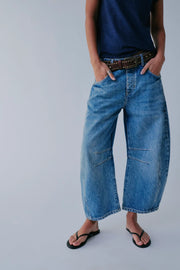 FREE PEOPLE GOOD LUCK BARREL PANT - ULTRA LIGHT BEAM