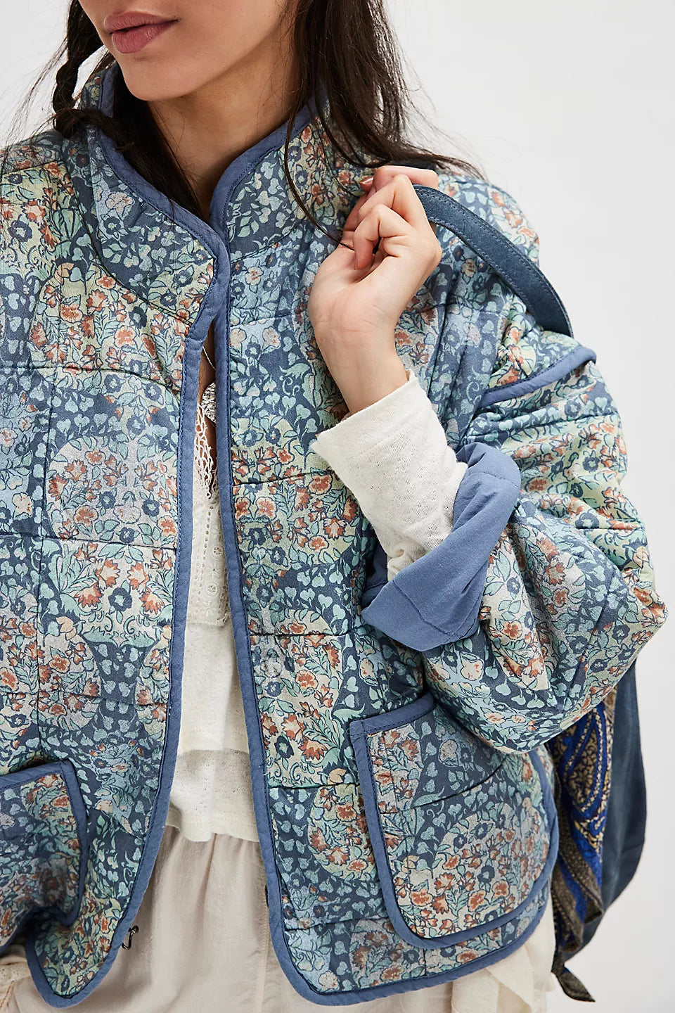 FREE PEOPLE CHLOE QUILTED JACKET HUSKY COMBO On Trend