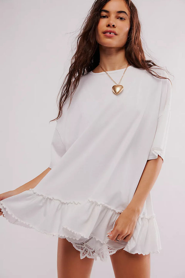 FREE PEOPLE WHY YES TEE - BLANC