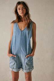 FREE PEOPLE HIGH ROLLER SHORTALL - BRIGHT EYES