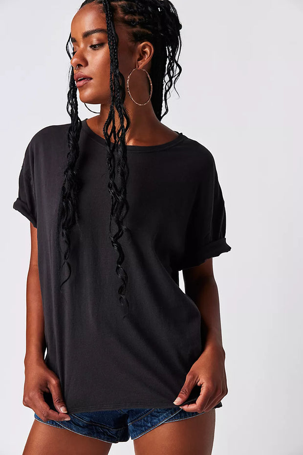 FREE PEOPLE NINA TEE - BLACK