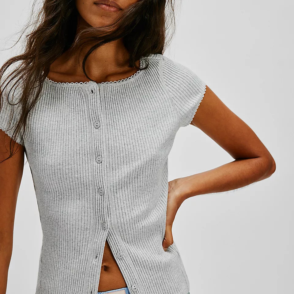 FREE PEOPLE MOST WANTED CARDI - HEATHER GREY
