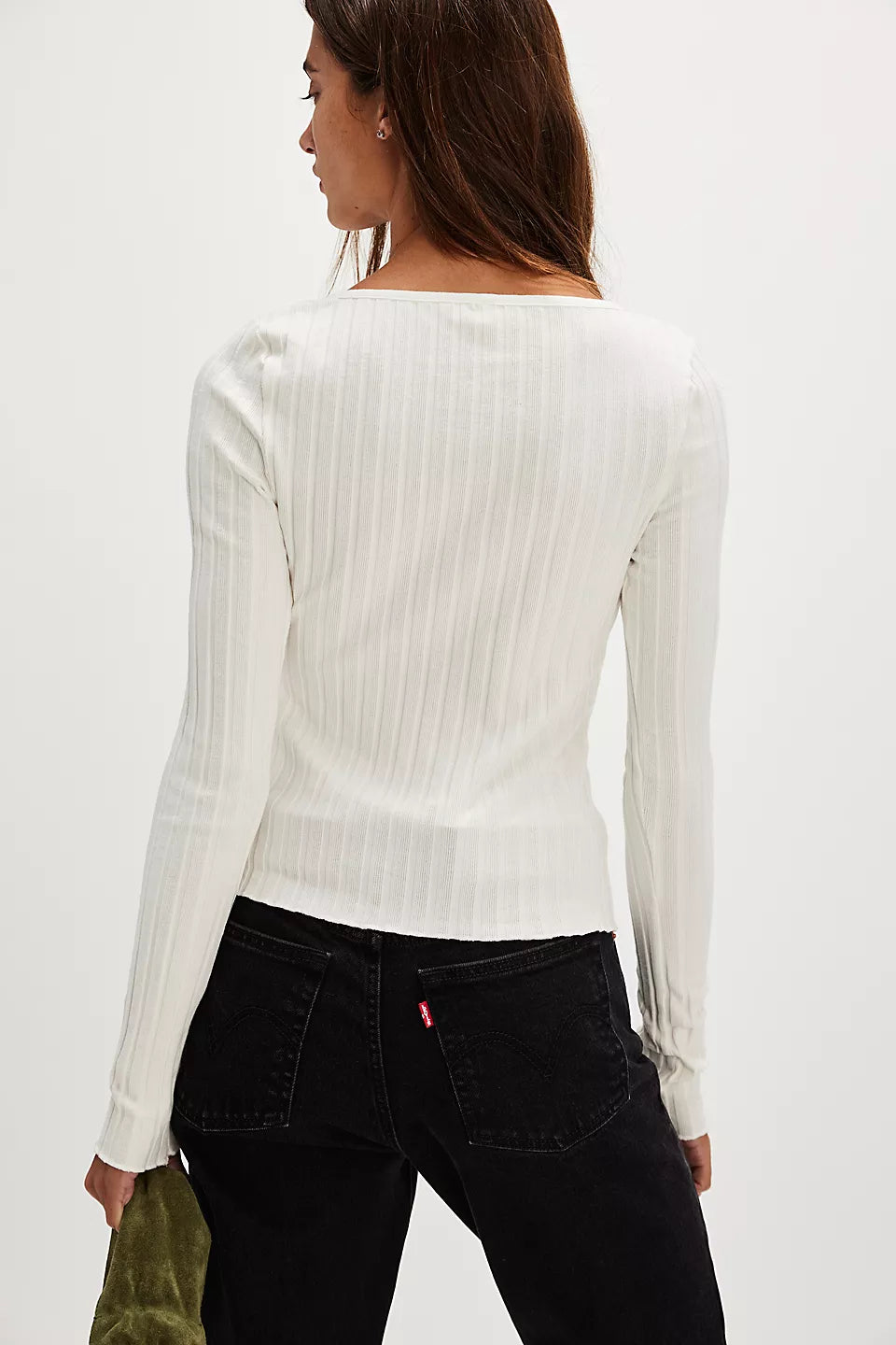 FREE PEOPLE LONG SLEEVE TILLY CARDIGAN - IVORY