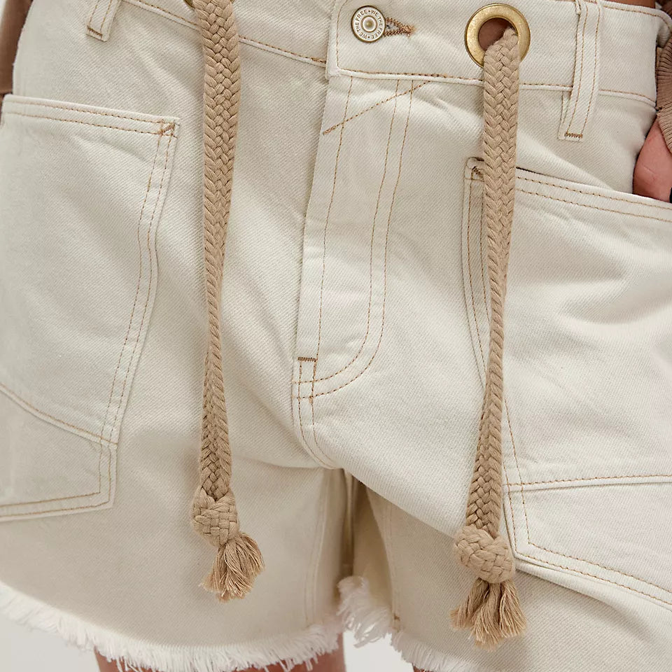 FREE PEOPLE MOXIE SHORTS - WHITE -