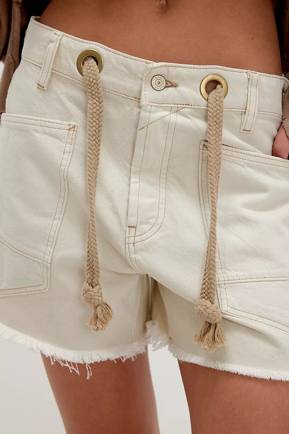 FREE PEOPLE MOXIE SHORTS - WHITE -
