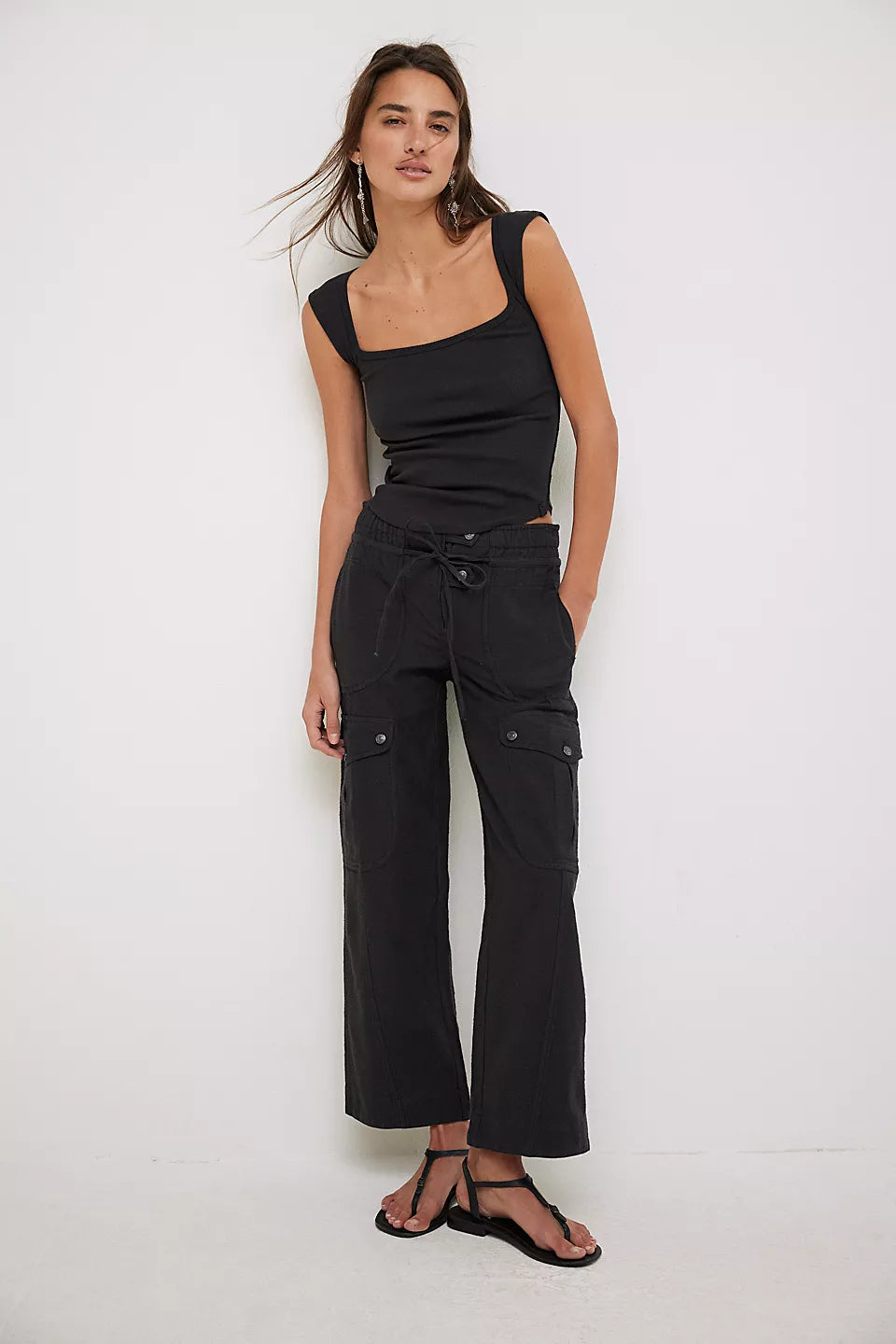 FREE PEOPLE PARK AVE PANT - BLACK