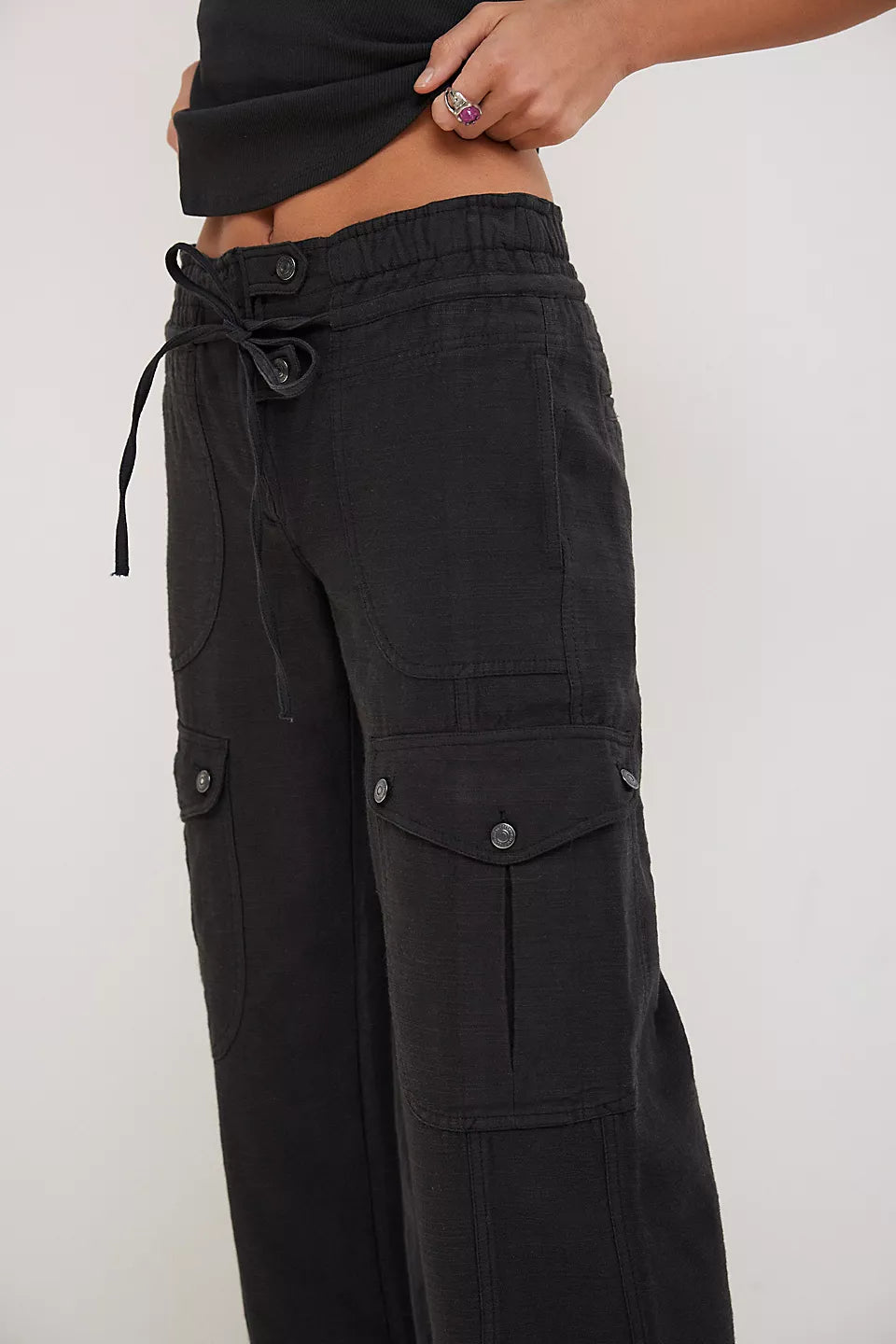 FREE PEOPLE PARK AVE PANT - BLACK