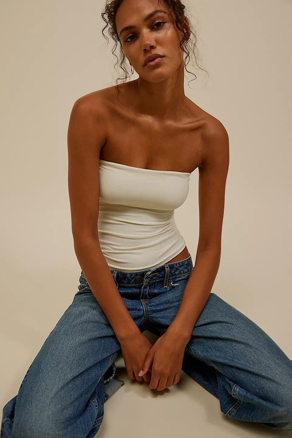 FREE PEOPLE CARRIE TUBE TOP - WHITE