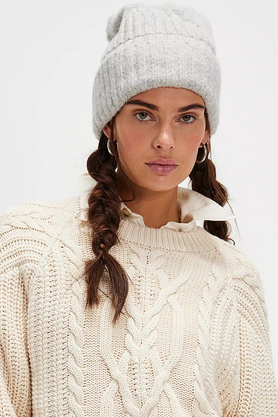 FREE PEOPLE COAST LINE BEANIE - GREY