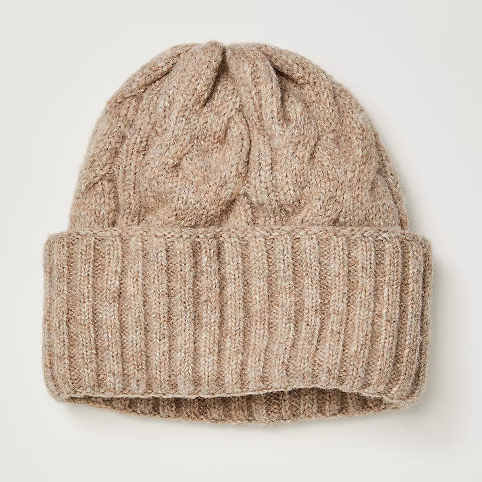FREE PEOPLE COAST LINE BEANIE - FAWN