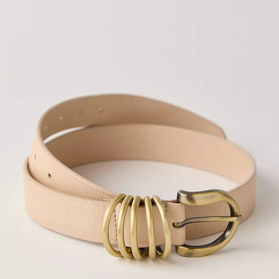 FREE PEOPLE RORI LEATHER BELT - CREAM