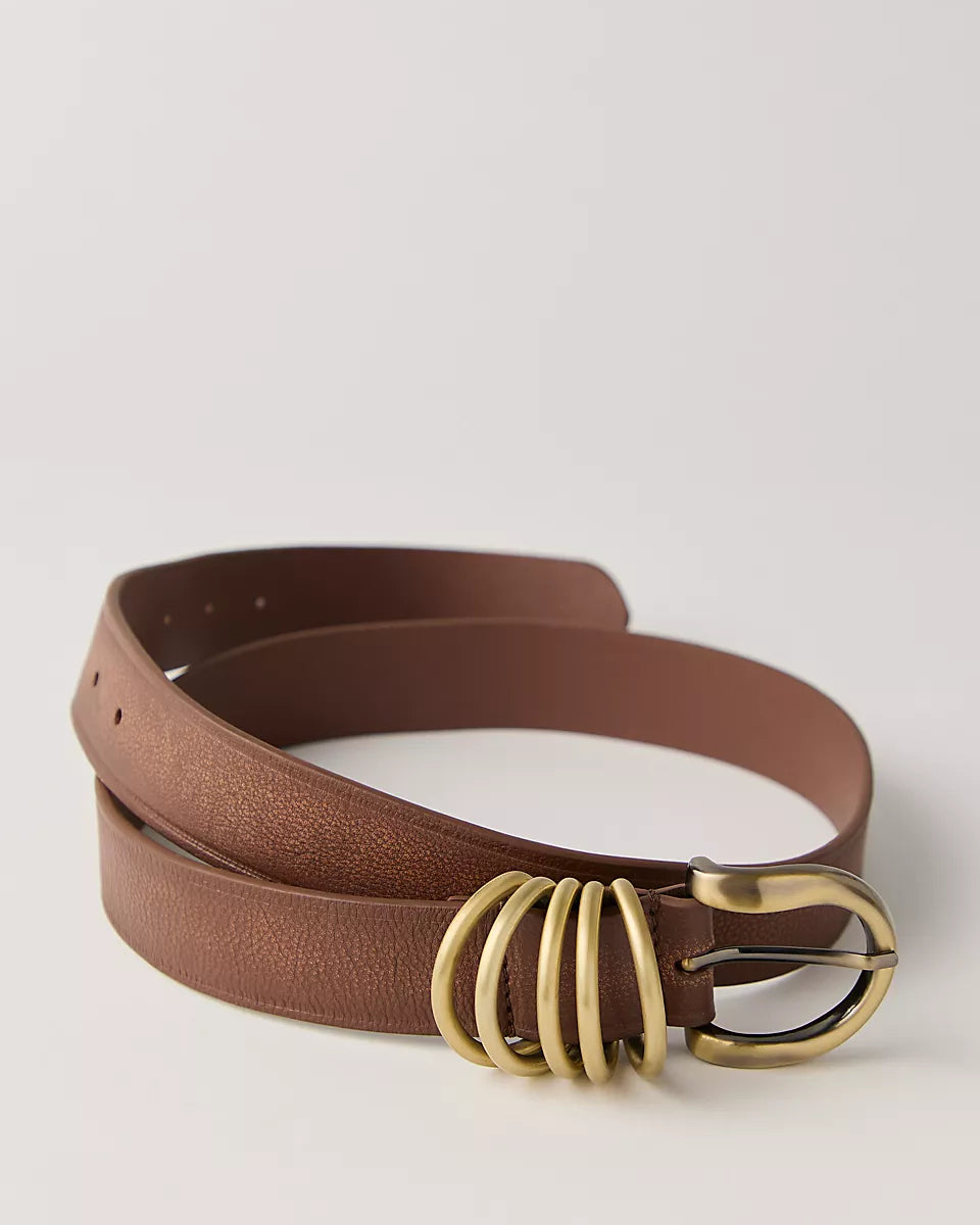 FREE PEOPLE RORI LEATHER BELT - COGNAC