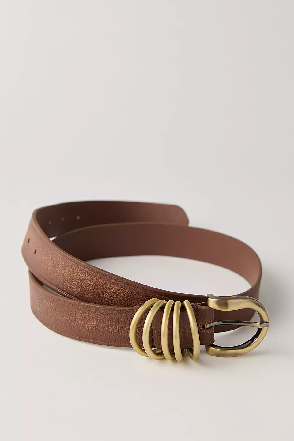FREE PEOPLE RORI LEATHER BELT - COGNAC