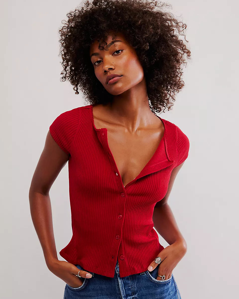 FREE PEOPLE MOST WANTED CARDI - RED