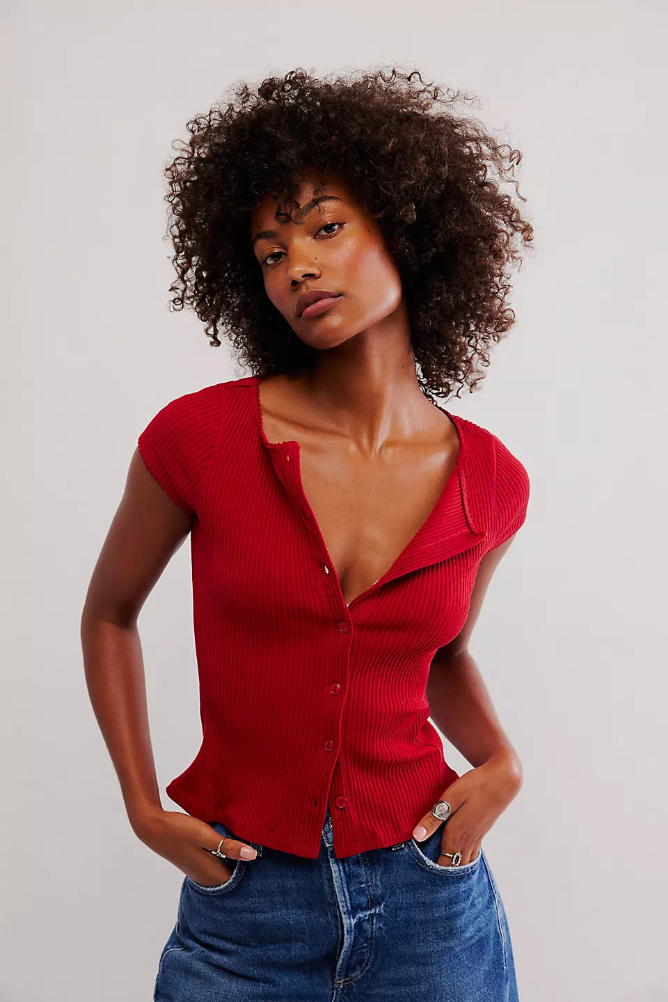 FREE PEOPLE MOST WANTED CARDI - RED