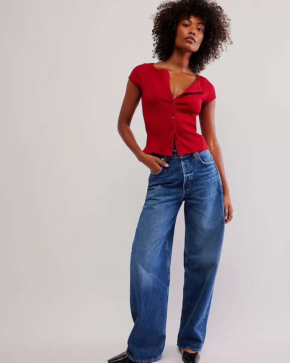 FREE PEOPLE MOST WANTED CARDI - RED