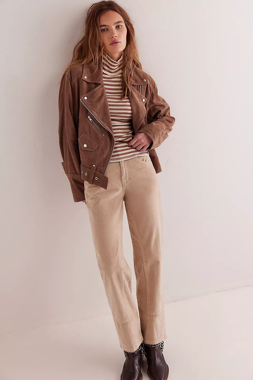 FREE PEOPLE GOOD GOOD TURTLENECK - OTTER COMBO