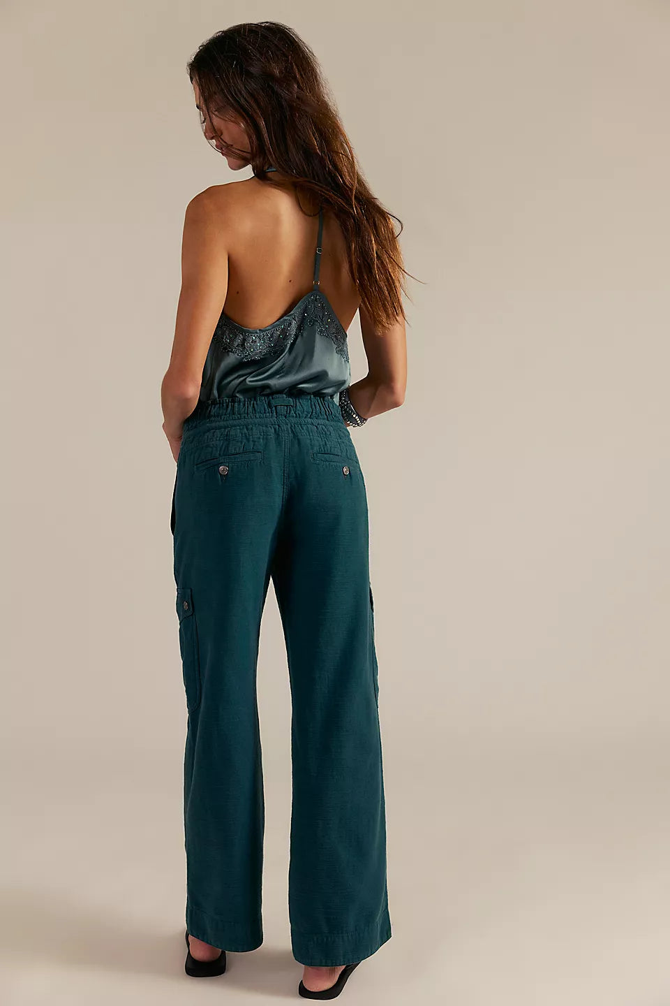 FREE PEOPLE PARK AVE PANT - SEA MOSS