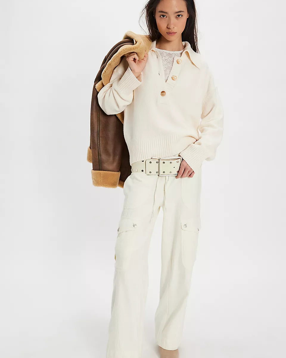 FREE PEOPLE TRADING UP POLO - IVORY