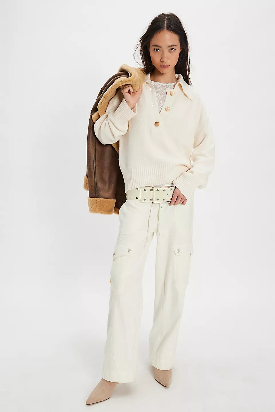 FREE PEOPLE TRADING UP POLO - IVORY