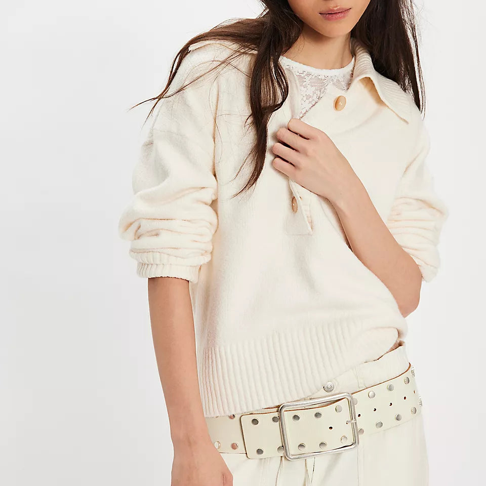 FREE PEOPLE TRADING UP POLO - IVORY