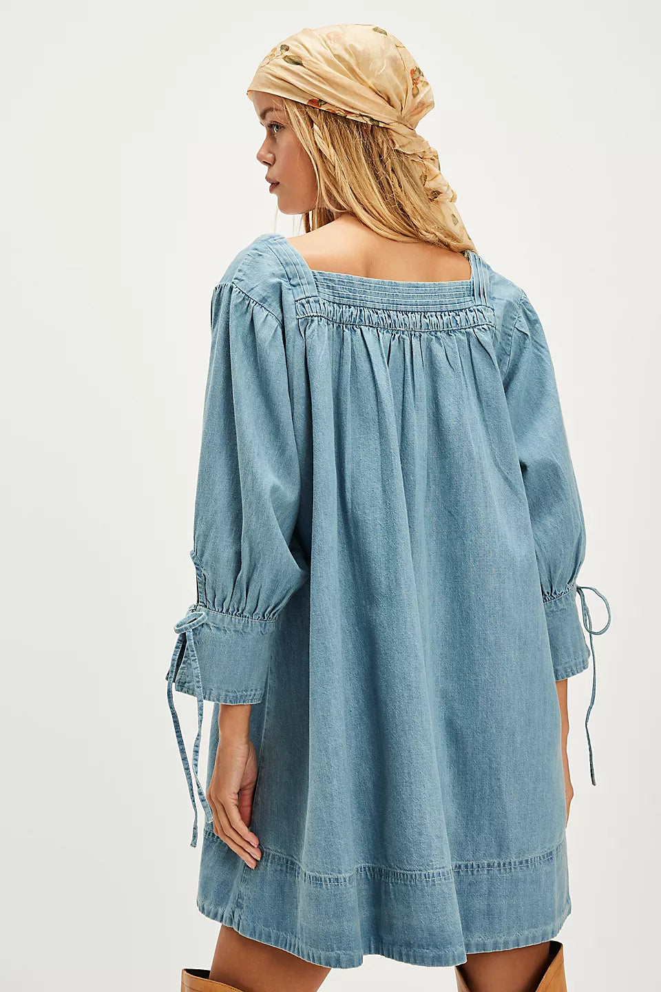 FREE PEOPLE SENORA DENIM DRESS - CORNFLOWER