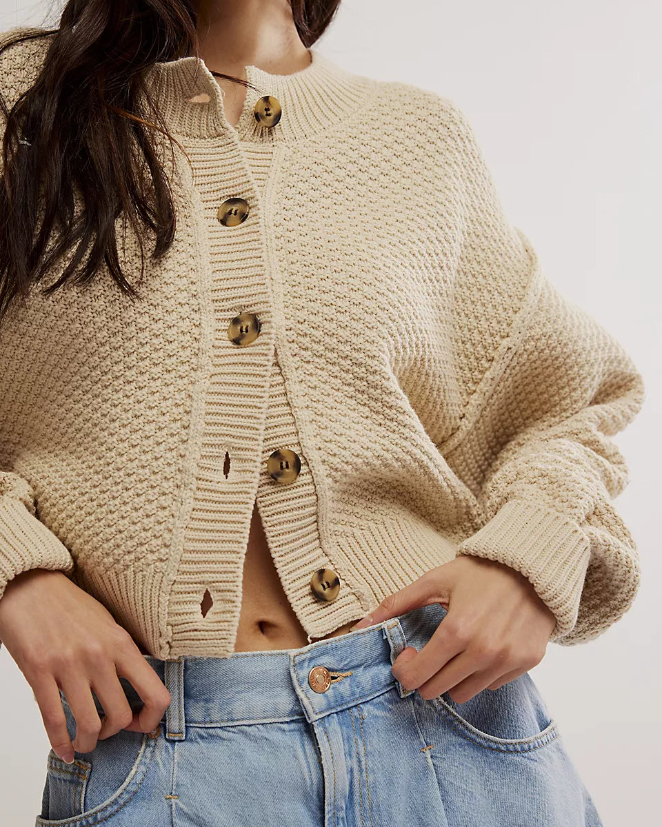 FREE PEOPLE LILA CARDIGAN - BIRCH