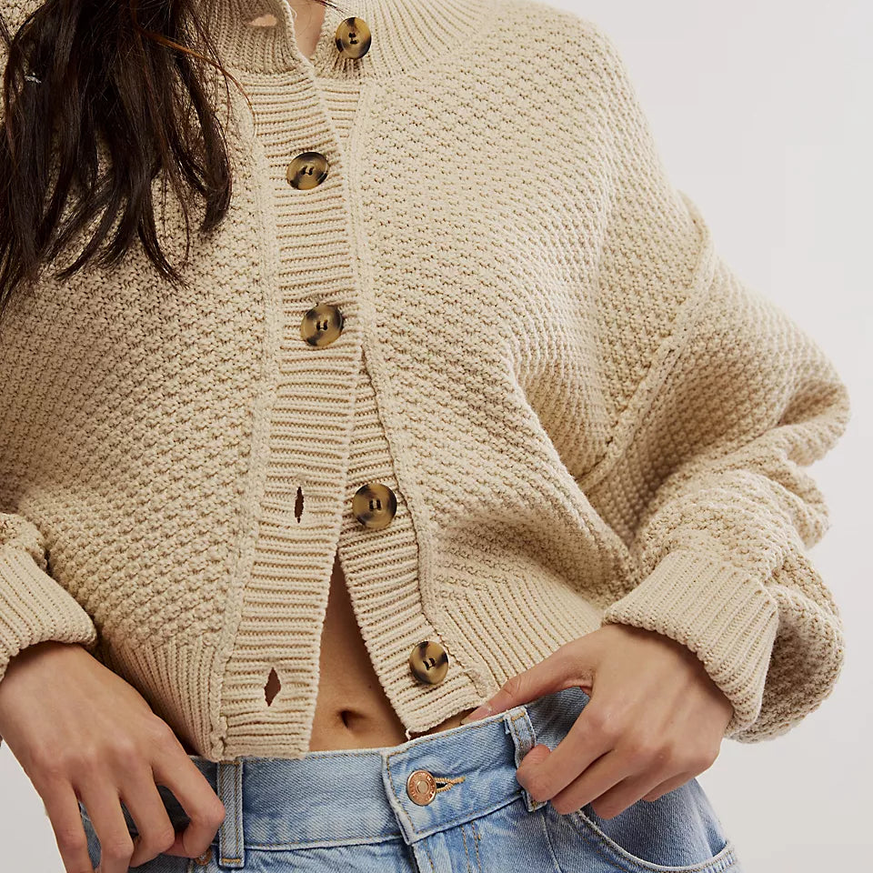FREE PEOPLE LILA CARDIGAN - BIRCH