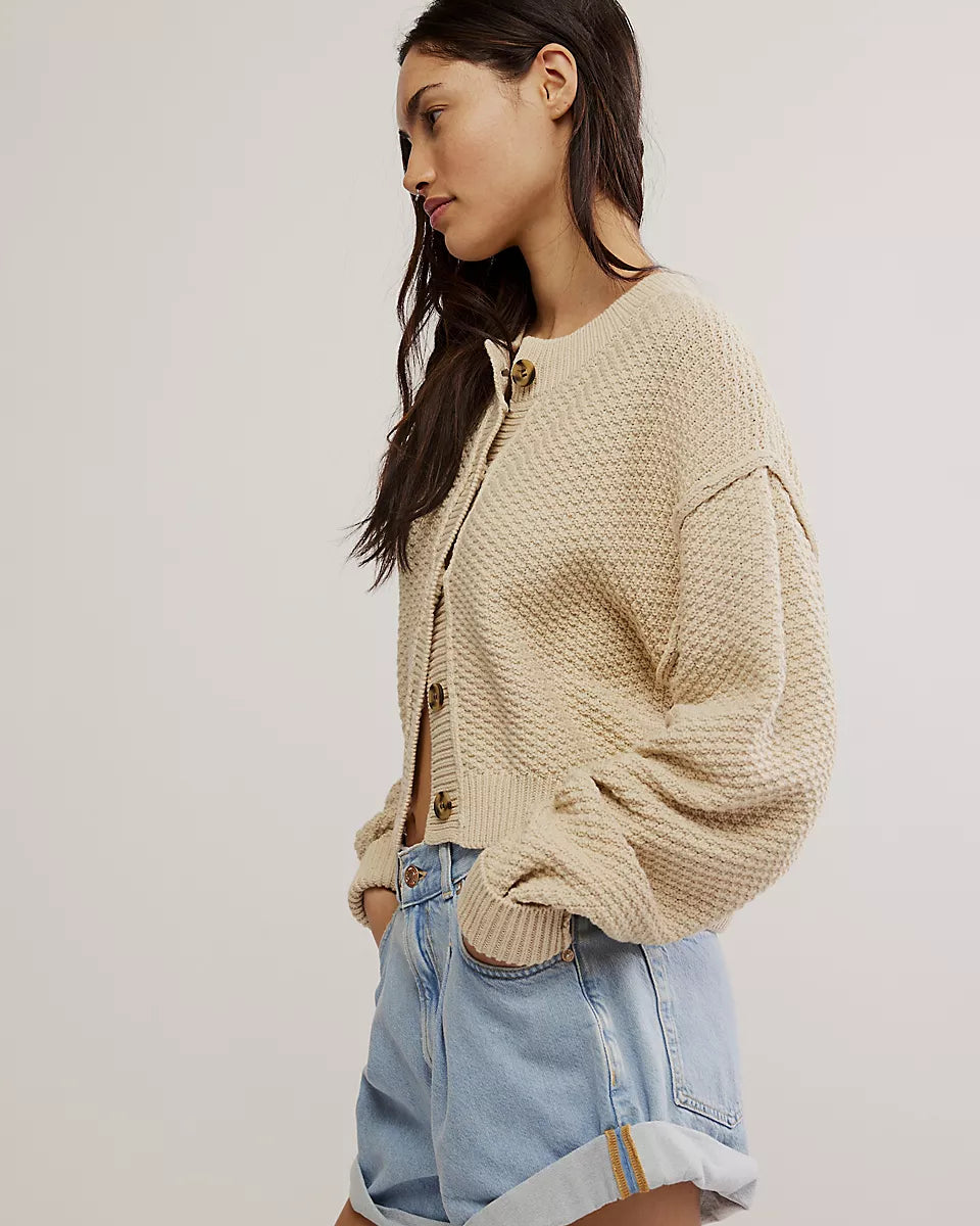 FREE PEOPLE LILA CARDIGAN - BIRCH