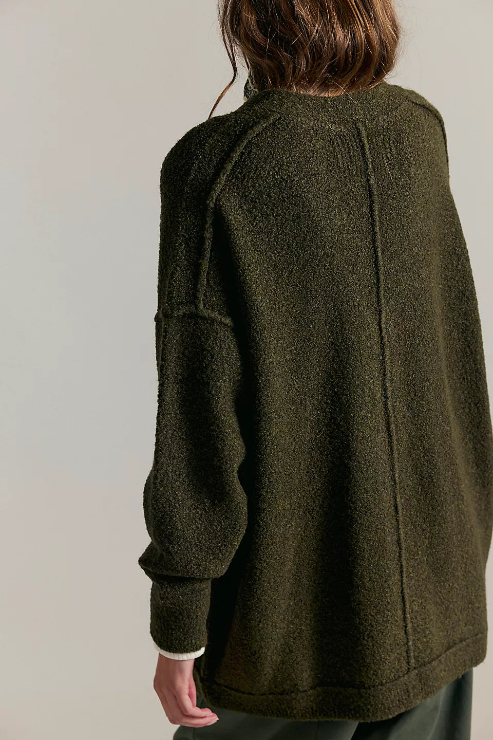 FREE PEOPLE BLAZING CARDI - DARK GREEN