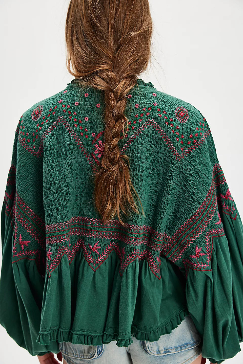 FREE PEOPLE HOLLY KNIT TOP - GREEN COMBO